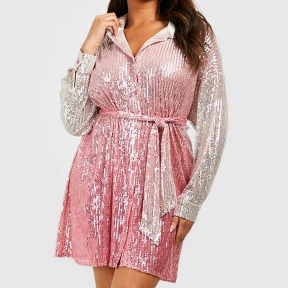 Sequin shirt dress
